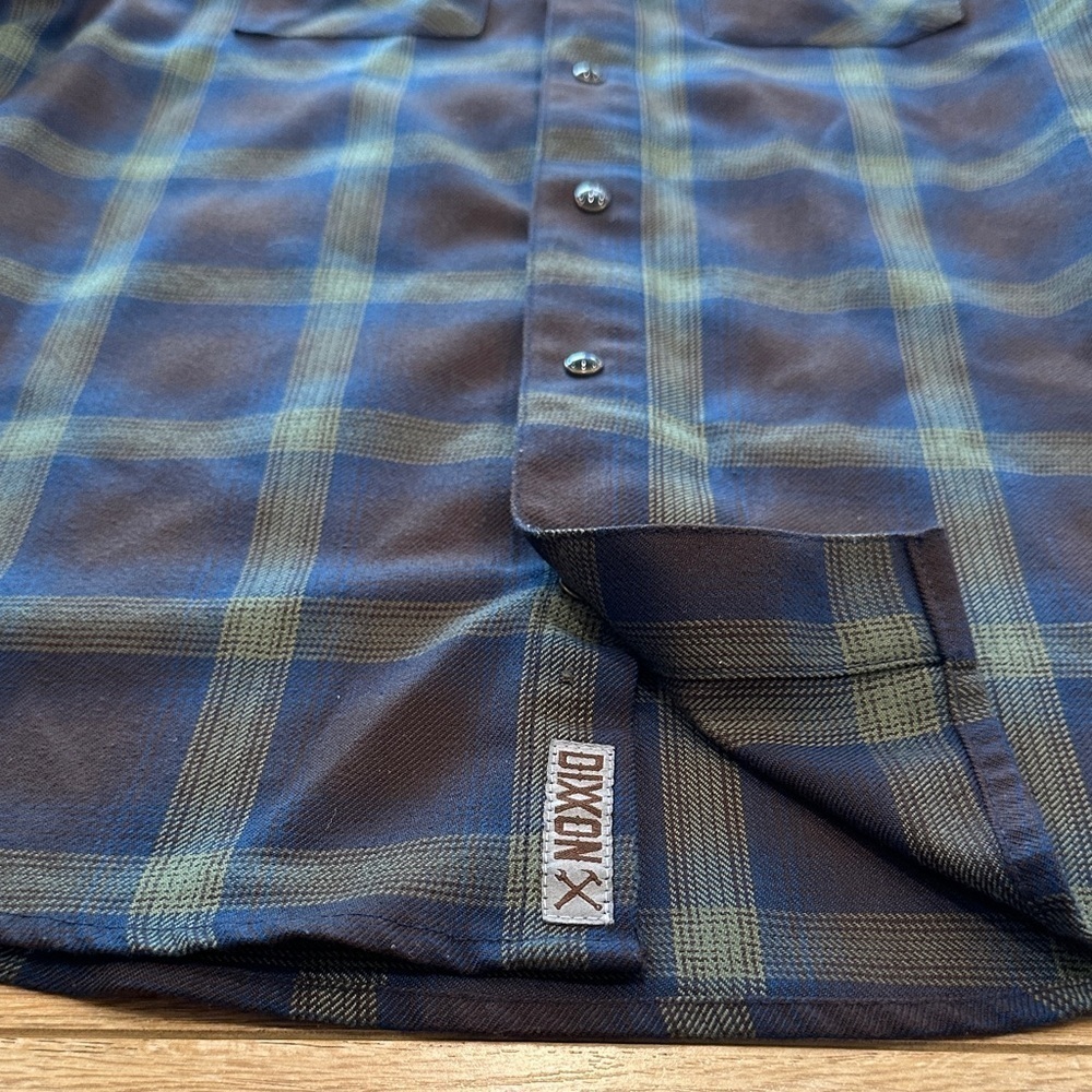 DIXXON Youth Boys Plaid Shirt - Navy and Olive - Picture 4 of 5